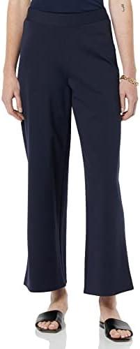  Women's Stretchy Dressy Cropped Wide Leg Pull-On Pants, XL