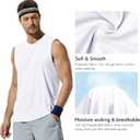 Haimont Men's Workout Tank Top Dry Fit UPF 50 Sleeveless Muscle Tee Shirts for Swim, Running, Hiking, Beach (X-Large, White)
