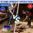 Chicken Coop Accessories, 4-in-1 Poop Scooper & Rake with 9" Sifting Plate, Adjustable 35.4"-63" Stainless Steel Handle for Cleaning Chicken Coops (Single Unit, Blue)