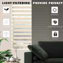 Window Blind Dual Layer Polyester Zebra Roller Light Filtering Sheer Shades Window Treatments Privacy Light Control for Day and Night(W26 x H72(Inch), Cream)