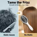 Boar Bristle Hair Brush - Viral World-Famous 5x Sold Out Paddle Brush - Smoother, Stronger, Shinier Hair with Nylon Bristles and Microsphere Massaging Tips, Curly Hair Brush (White)