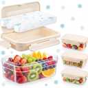 3 Sets Snackle Box with Removable Reusable Ice Pack, Separate Food Containers No Mixing Smells, Clear Cooling Charcuterie Lunch Box Organizer Bulk for Meal Prep, Travel, Beach & Picnic, Outdoor Party