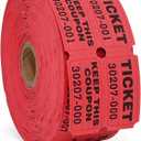 L LIKED Raffle Tickets Double Rolls 1000 Per Roll 50/50 Raffle Tickets for Events,Carnivals, Entry, Class Reward, Prizes(Red)