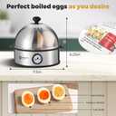 Annie & Mia Design Electric Egg Cooker, All Stainless Steel 7 Egg Capacity egg boiler, 360W, Hard, Medium, Soft Boiled Egg Poacher, egg steamer, Multi-function, Auto Shut-Off Function, BPA-free
