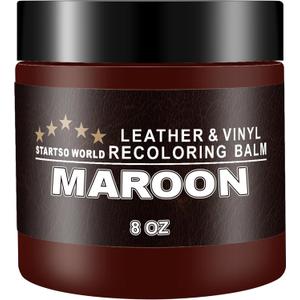 STARTSO WORLD Leather Recoloring Balm, Maroon Leather Repair Kit for Furniture, Leather Dye, Leather Color Restorer for Couches, Leather Couch Paint | Repair, Restore Old, Faded Leather
