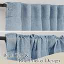 RYB HOME Light Filtering Curtains 95 inches Long 2 Panels Set, Privacy Protected Linen Blend Panels for Farmhouse/Living Room/Dining Room, Dusty Blue, Width 52 inch