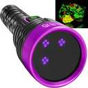 Blacklight UV Flashlight, Tri-Core 365nm Woods lamp, High Power Rechargeable Black Light with Filter - Detector for Pet Urine & Leak, Searching Rocks/Scorpion, Resin Curing, Yooperlite