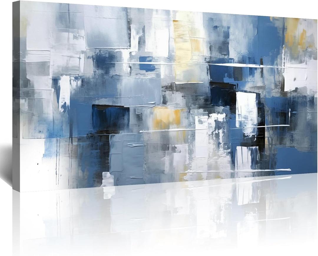 Framed Canvas Wall Art - Abstract Ink Paintings for Living Room & Bedroom - Large Size Wall Decor - Minimalist Abstract Pictures - Home Decor (40"L x 20"W)