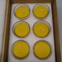 6PCS Pure Beeswax Votive Candles in Glass Cup, Unscented, Naturally Lightly Honey Scented, 12 Hours Burn Time Each (Raw)