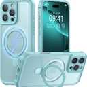 MOCCA Design for iPhone 16 Pro Case with Magnetic Invisible Stand [Full Camera Protection] [Compatible with Magsafe] Military Drop Shockproof Translucent Matte Phone Case Cover 6.3",Blue