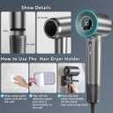 Hair Dryer, Negative Ionic Blow Dryer with 110,000 RPM Brushless Motor for Fast Drying, Professional High-Speed Hairdryer, Low Noise with LED Light Temp Display for Home, Travel,Salon (Dark Grey)