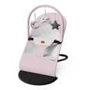 Portable Baby Bouncer Seat for Infants, 0-18 Months, 3 Modes of Use with Rocker & Stationary Options, Ergonomic Infant Chair with Hanging Toys,Pink