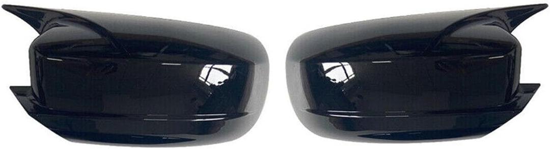 1 Pair Rear View Side Mirror Cover Door Mirror Caps Horn Style Compatible with Dodge Charger 2011-2021 Chrysler 200 300 2011-2018 (Glossy Black)