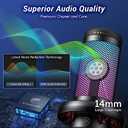 TONOR USB Gaming Microphone for PC, Cardioid Condenser Mic with Adjustable RGB Modes & Brightness, Quick Mute, Gain Control, for Streaming, Podcasting, Recording, PS4/5 Desktop Mic TC310 (Black)