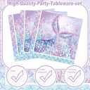 120PCS Mermaid Themed Party Supplies for Girls Baby Shower Under the Sea Mermaid Birthday Party Decorations Ocean Party Tableware Plates Cups Napkins Knives Forks for 20 Guests