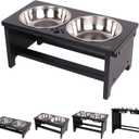 HTB Elevated Dog Bowls,Raised Dog Bowl Stand with 2 Stainless Steel Bowls,Elevated Raised Dog Bowls for Large Medium Small Sized Dogs
