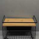 Ofiray-home Magnetic Shelf for Fridge with Wood Lid, Fruit Potato and Onion Storage Bins, Pantry Organizers & Storage, Large Container Magnetic Spice Rack for Refrigerator, Kitchen Counter, Cabinet (1-Regular, Black)