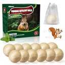 12 Pack Squirrel Repellent Balls- Chipmunks & Rodents Repellent for Outdoor & Indoor Use,Cars,Gardens, Bird Feeders & Attics-Safe for People,Plant-Based