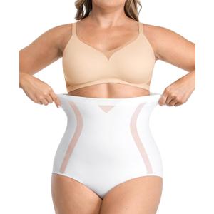 SHAPELLX Shapewear Tummy Control Body Shaper for Women High Waisted Shapewear Underwear Panty Waist Slimming Briefs (Large, 03-white)