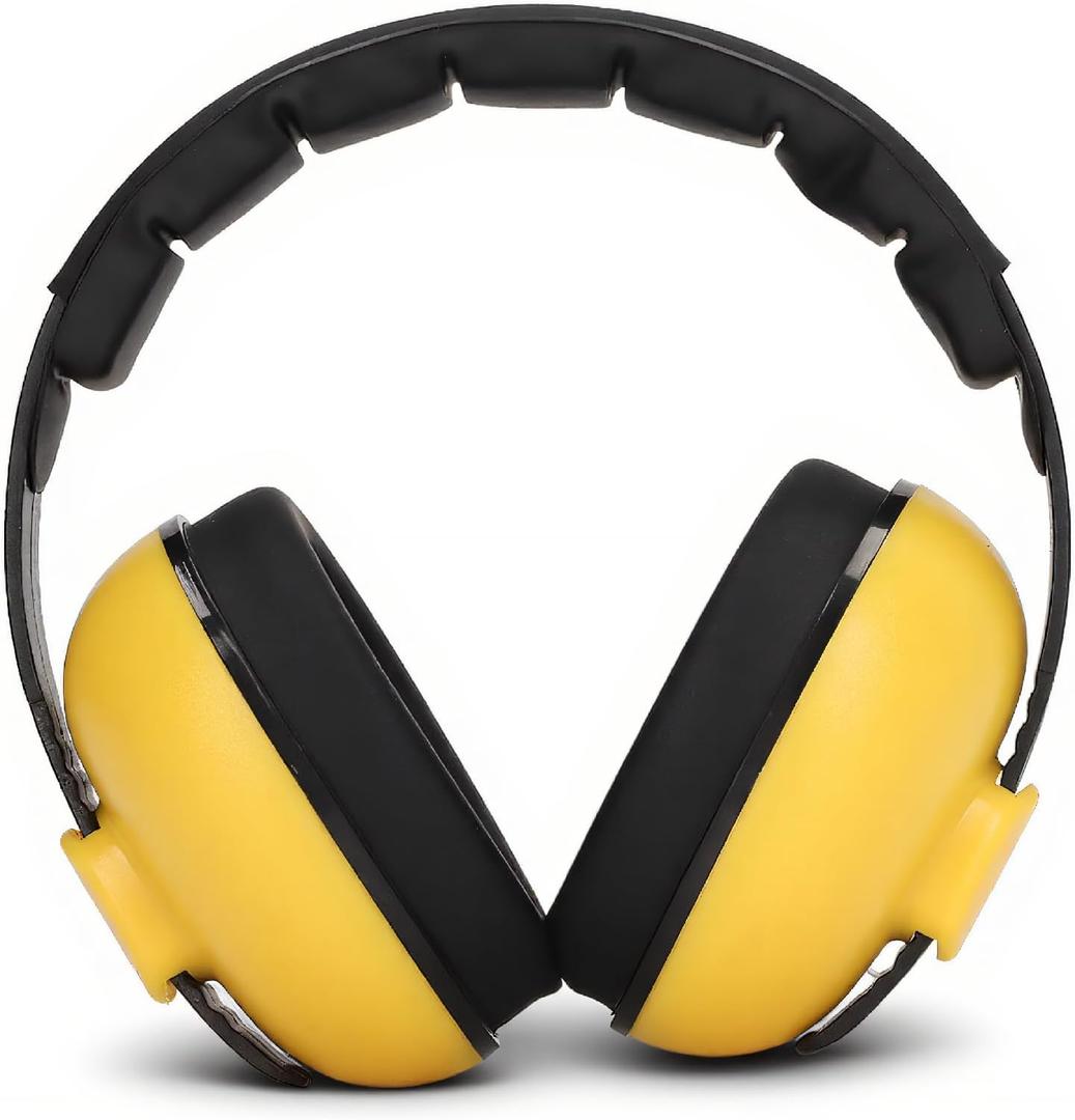 Yoidesu Baby Earmuffs Noise Reduction NRR 31dB Hearing Protection for 0-3 Years, Sound Blocking Ear Muffs with Soft Padded Headband, Compact Foldable Design for Travel, Yellow