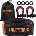 4" x20' Complete Off-Road Recovery Kit - 45,000 lb Tow Strap with D-Ring Shackles (2pcs)& Storage Bag for Truck, Jeep, SUV & 4x4 Vehicle Emergency-Orange