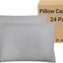ZPECC Pillow Cases Bulk 24 Pack - Standard Pillowcases with Envelope Closure, Soft Brushed Microfiber Pillow Cover for Hotel Airb&bs Hospital Bedding Essential, Light Gray