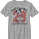 Disney Characters Varsity Mouse Boy's Crew Tee, Athletic Heather, Small