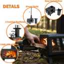 Portable Wood Burning Stove,Compact Hot Tent Stove with X-shaped Pot Holder,Air Damper,7 Section Stainless Steel Chimney,Large Firebox,Tent Wood Burning Stoves for Camping Heating and Outdoor Cooking