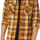 Quiksilver Men's Flannel Woven Top, Bone Brown SURF Days 234, Small