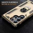 2 x IKAZZ for Galaxy S25 Ultra Case,Military Grade Shockproof Heavy Duty Protective Phone Cover Pass 16ft Drop Test with Magnetic Kickstand Car Mount Holder Gold