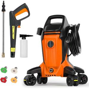 Electric Pressure Washer 4000 PSI 2.8 GPM Power Washer Telescopic Handle and Anti Tipping Technology Pressure Washer with 24FT Pressure Hose and Foam Cannon for Home Car Garden Patio Fence