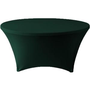 Hunter Green 5 ft 60inch Round Spandex Tablecloth Fitted Stretch Table Cover for Wedding Party Decoration