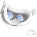 APEXINNO VR Silicone Face Pad Cover and Anti-Leakage Nose Pad for Meta Quest 3 Original Headset Accessories, VR Face Cushion and Light Blocker for Oculus Quest 3 Headset (White)