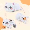 KMUYSL Cat Stuffed Animals Toys for Ages 0 1 2 3 4 5 6 7 8+ Years Old Kids - Mommy Cat with 4 Baby Kitty in Her Tummy, Idea Xmas Birthday Gifts for Baby, Toddler, Girls, Boys