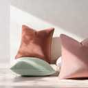 Throw Pillow Covers 22x22 Set of 2  Solid Decorative Pillow Cases for Couch, Sofa, Bed  Square Cushion Covers with Piping (No Insert) Light Orange