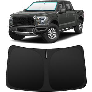 INSAUTO Custom Fit Windshield Sun Shade Accessories for Ford F150 2015-2020, Foldable Front Window Sunshade, UV & Heat Reflector, Keeps Interior Cool, Includes Storage Bag
