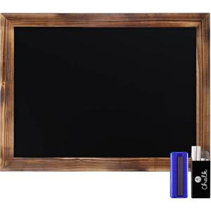 HBCY Creations 18" x 24" Torched Brown Solid Wood Frame Wall Chalkboard, Magnetic Surface, Home Dcor, Restaurant & Caf Menus, Blackboard, Includes Chalk, Eraser & Hanging Hardware