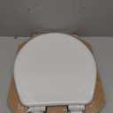 Mayfair Linden Slow Close Toilet Seat, Non Slip Heavy Duty Wood, Easy Install, Round, White