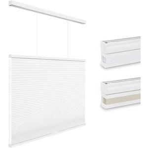 Changshade Top Down Bottom Up Light Filtering Cellular Shades, Cordless Honeycomb Blinds for Windows, for Soft Glow & Daytime Privacy, Thermal Insulated,22" W*50" H,White