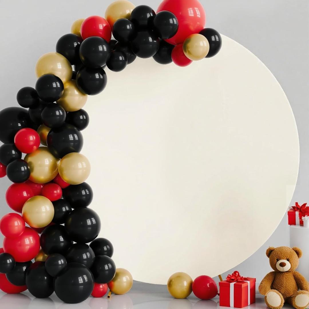 7.2FT Elastic Round Backdrop Cover with Buckles  Balloon Arch Decoration Cover for Weddings, Birthdays & Event Celebrations (Ivory)