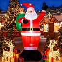 8 FT Christmas Inflatable Santa Claus Outdoor Decorations - LED Lights, Waterproof & Durable Inflatable Xmas Yard Decor for Lawn, Garden, Patio & Outdoor Christmas Inflatables
