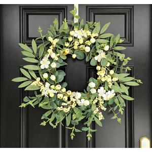 20 Inch Eucalyptus Wreaths for Front Door, Spring Summer Flower Wreath - White Hawthorn Fruit Artificial Flowers for Easter, Home Decor, Farmhouse Wall, Porch, Front Door Decorations
Amazon's Choice