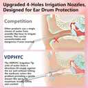 Ear Wax Removal, Electric Ear Cleaner with 4 Modes, Portable Ear Wax Cleaning Kit with Nozzles, Basin, IPX7 Waterproof, USB-C Charging Water Ear Irrigation Flushing System for Adult and Kid Pink