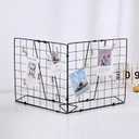 Photo Display Rack, Note Display Rack, Double-sided Photo Metal Rack, Suitable for Use As a Home Desk Photo Organizer, With 20 Wooden Clips, Black