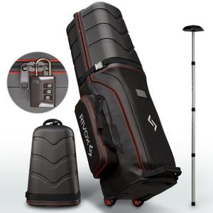 Golf Travel Bag with Wheels  Durable Golf Club Case w/ABS Top Shell, TSA Padlock, Interior Cushion & Support Rod  Golf Bag for Men, Airline Travel