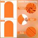7.2FT Orange Arch Backdrop Cover - Polyester Fitted Wedding Arch Stand Covers Round Top Chiara Arch Backdrop Cover for Birthday Party Banquet Photo Background Decoration