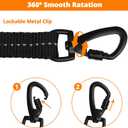 Long Dog Leash 100 FT: Heavy Duty Rope Leashes for Dogs Training with Swivel Lockable Hook Reflective Threads Bungee and Padded Handle - Dog Lead for Large Small Medium Dogs Outside Walking Hiking