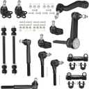 IRONTEK 14pc Front Ball Joint Idler/Pitman Arm Sway Bar Tie Rod End Tie Rod Adjusting Sleeve for 2000-01 for Dodge Ram 1500, Front Suspension Kit K7345 K7347 K7365 K7366 K7275 ES3540RL ES3539RL ES2080