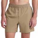 ODODOS Men's Athletic Shorts with Pockets 5" Quick Dry Lightweight Workout Gym Running Shorts, Tan, X-Large