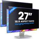 [2-Pack] Computer Privacy Screen Filter 27" Hanging Privacy Screen Protector Compatible Widescreen Computer Monitor with Aspect Ratio 16:9,Anti-Glare Privacy Screen Protector (27" Diagonal)